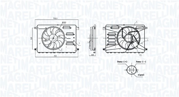 MAGNETI MARELLI Ventola, Raffreddamento motore 069422899010