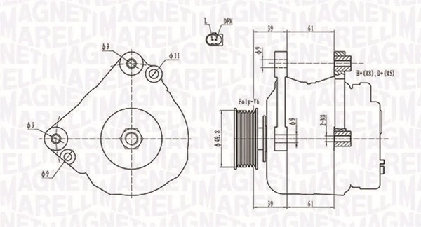 MAGNETI MARELLI 발전기 063731729010